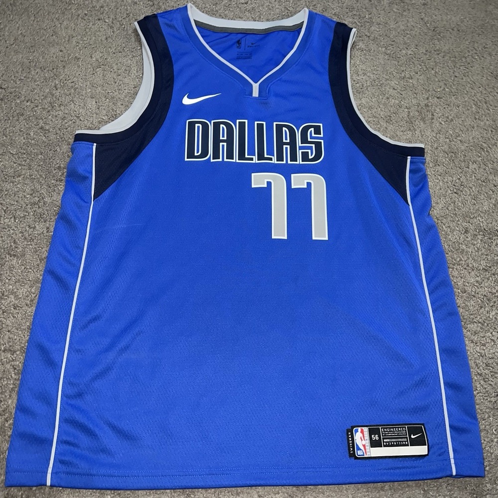 Nike Dallas Mavericks Luka Dončić #77 Blue NBA Basketball Jersey Men's Size 56